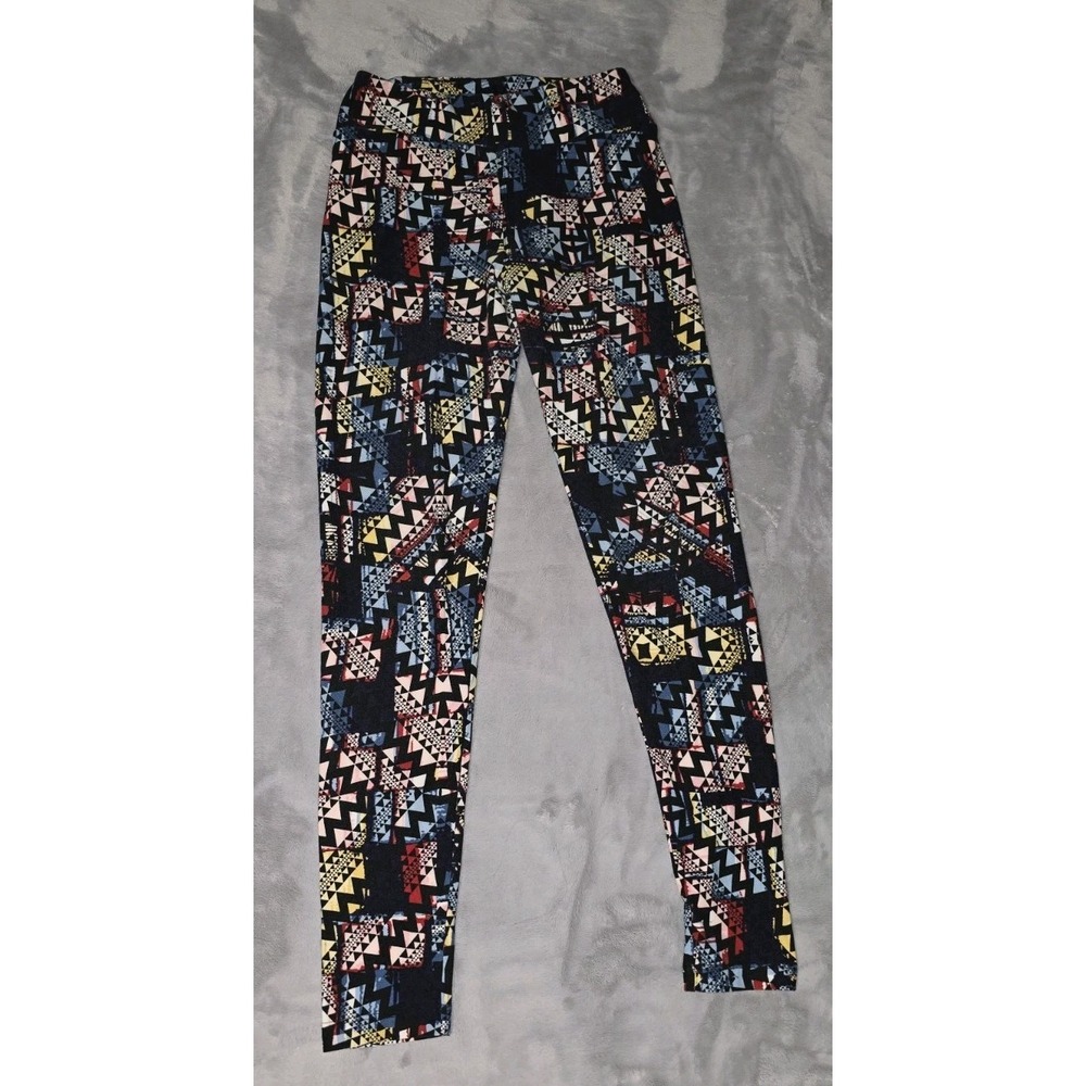 LuLaRoe‎ Leggings One Size Black Geometric Yoga Pants